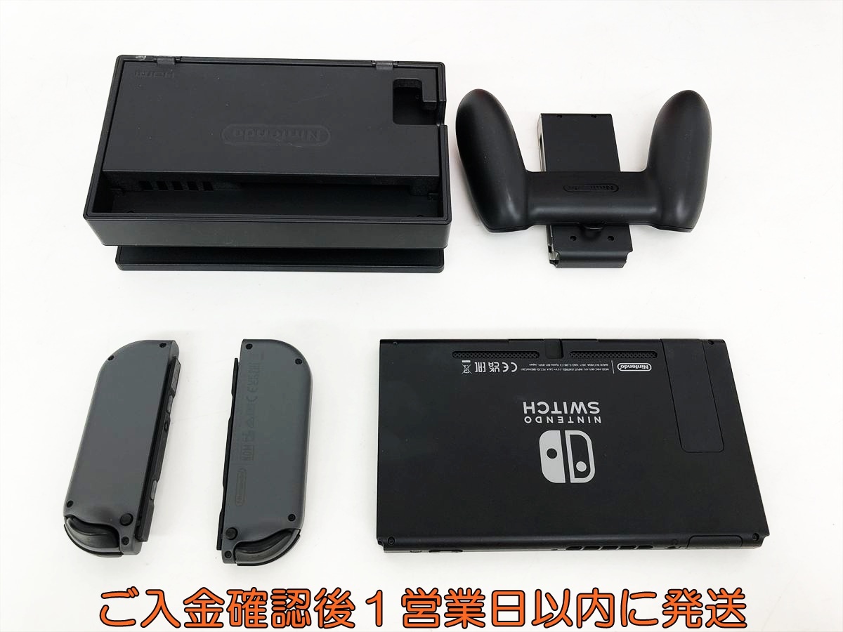 【1円】任天堂 新モデル Nintendo Switch 本体 セット グレー ニンテンドースイッチ 初期化/動作確認済 新型 L01-601hr/G4_4