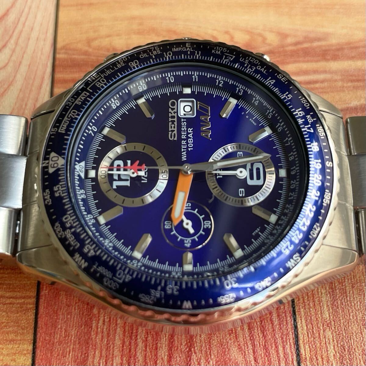 ANA パイロットウォッチ SEIKO セイコー クロノグラフ クォーツ メンズ