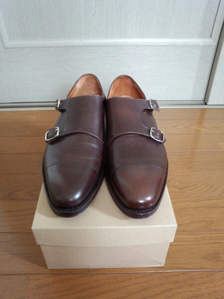 【DESIGNWORKS】モンクストラップシューズ 6.5 ダークブラウン