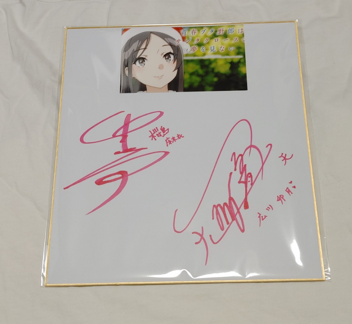 桜島麻衣 瀬戸麻沙美 サイン色紙 青春ブタ野郎はサンタクロースの夢を見ない 桜島麻衣 - 瀬戸麻沙美
