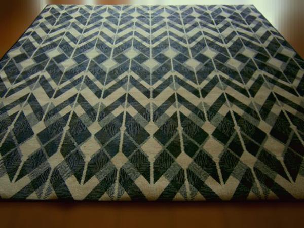 即決！スタイリッシュでお洒落な北欧風ラグ！１９５ｘ１９５ＮＶ