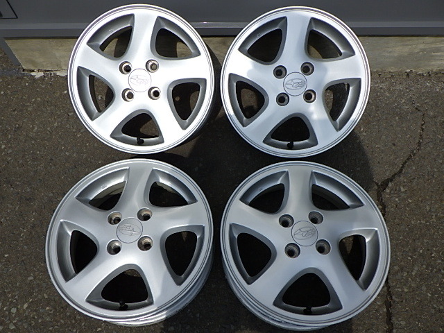 スバル純正R2 14インチ 5J +45ホイール 2本セット① ENKEI製♪スバル R2純正♪14×4．5J ＋45♪PCD100