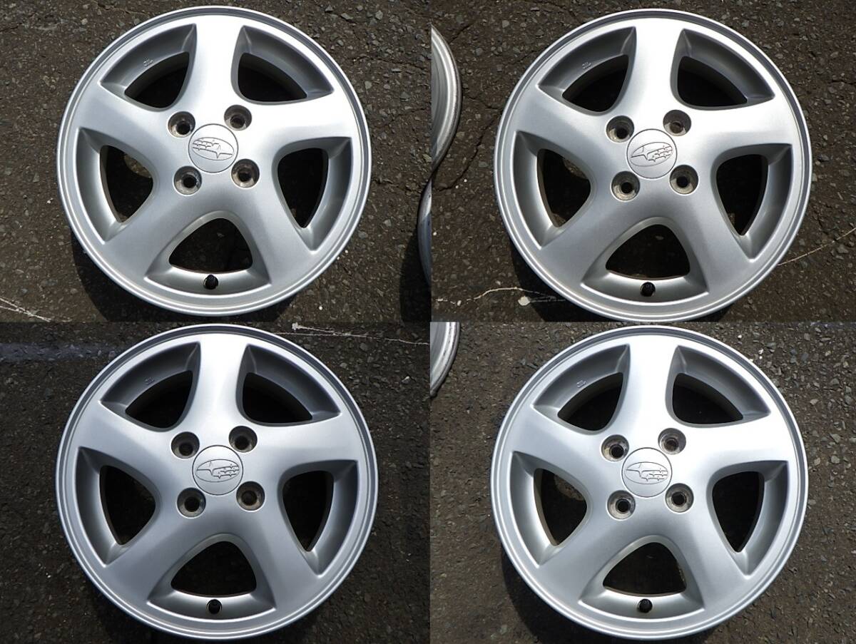 スバル純正R2 14インチ 5J +45ホイール 2本セット② ENKEI製♪スバル R2純正♪14×4．5J ＋45♪PCD100