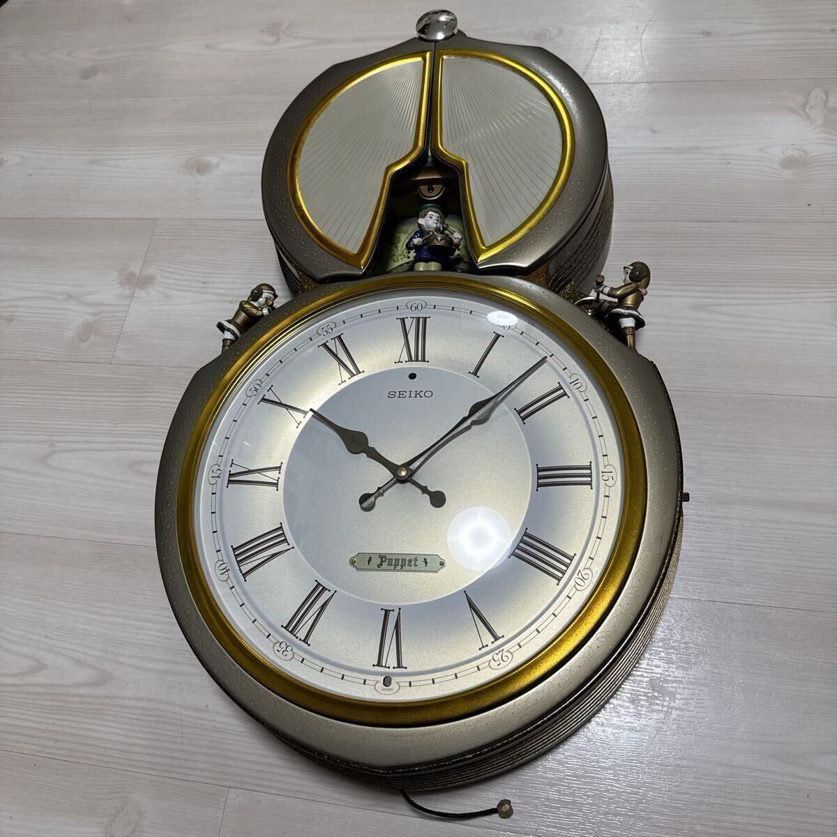完動品 SEIKO Puppet RE515B からくり時計 掛時計 高音質FM音源