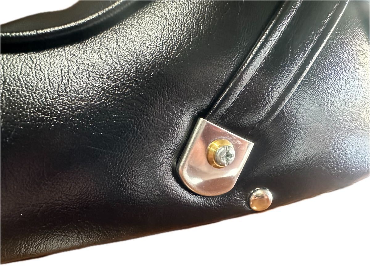 ゼファー750 猫背シート　Ｚパターン　艶ありブラック　鋲付き　真鍮ワッシャー　 カワグチ　 オオカワ　 タックロールシート　 レザー_7