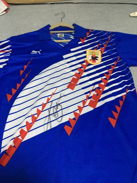 93日本代表【H】 ドーハ カズサイン入 正規品 美品