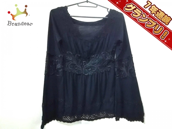 グレースコンチネンタル 長袖カットソー 36 レディース 黒 刺繍