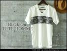 ■M3029■1円Black on テットオム 迷彩切替えパイルTシャツL白灰