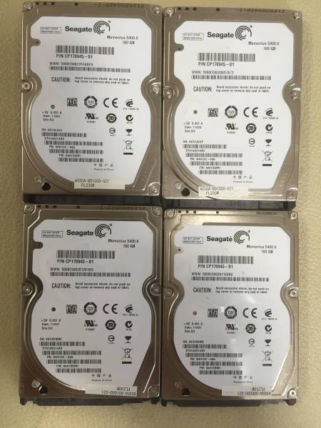 2.5インチノートパソコン用HDD/Sata/160GB/4枚セット/NO1
