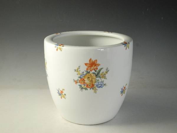 ◆栄◆オールドノリタケ 日陶 色絵 花草 火鉢 無傷完品 21ni4