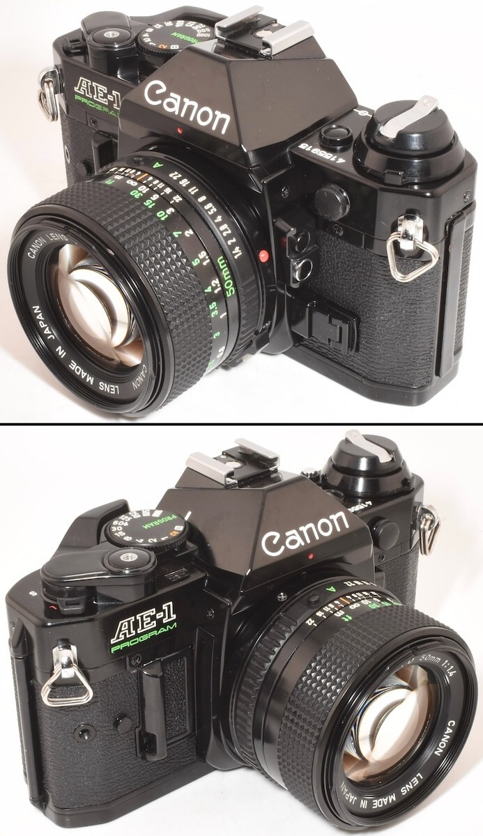 整備/性能測定済】Canon AE-1 PROGRAM ブラック＋NEW FD50mmF1.4_P,S