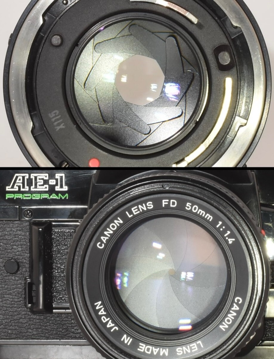 整備/性能測定済】Canon AE-1 PROGRAM ブラック＋NEW FD50mmF1.4_P,S