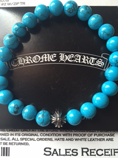 ☆クロムハーツ☆　数珠マーブルターコイズクロスボール