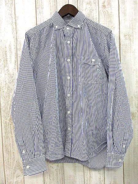 デリシャス DELICIOUS BD シャツ ストライプ ボタンダウン 青 白