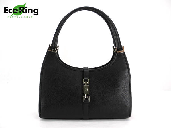 1円 美品 グッチ ジャッキー レザー ハンドバッグ 黒 CQ862