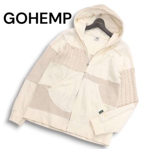 GOHEMP ゴーヘンプ 通年 ニット切替★ ヘンプ スウェット ジップ パーカー フーディー Sz