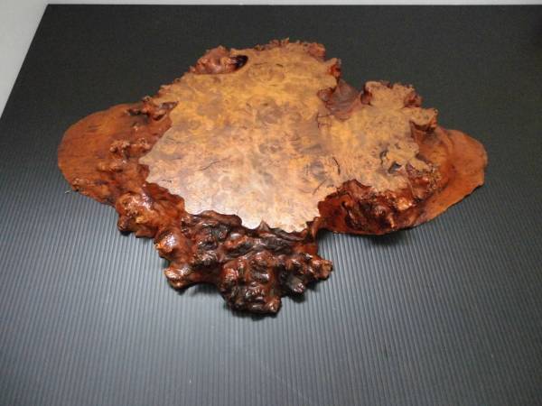 B21 天然こぶ付玉杢花台（検索民具時代盆栽茶道華道敷台時代） ☆唐物