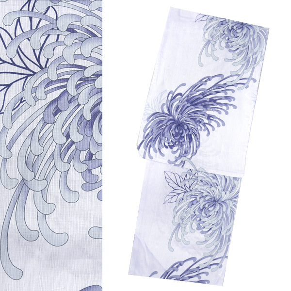 新品　女性用浴衣　【紫　菊57】　ゆかた　レディース
