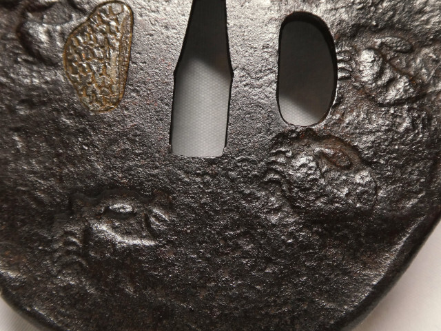 2『 天法鐔 蟹散らし図鐔 大鍔9cm』うりきり！【 厳選金工特集 】§検