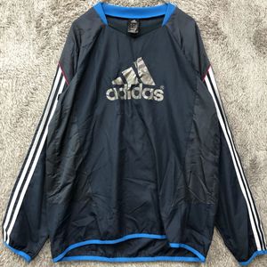 adidas アディダス ピスて ウィンドブレーカー サイズL ネイビー 紺色 ワンポイント ロゴ