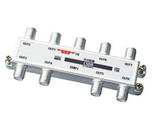 送料無料 サン電子 4K8K衛星放送対応 8分配器 1端子電通過型