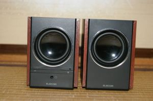 ■中古 エレコム 木のパソコン用スピーカー USB 2.5W×2 左右2個セット ELECOM Wired Spe