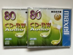maxell 音楽用 CD-RW Audio （書き換え型）80 分　10mm厚ケース 　2枚セット　CDRWA80MQ.