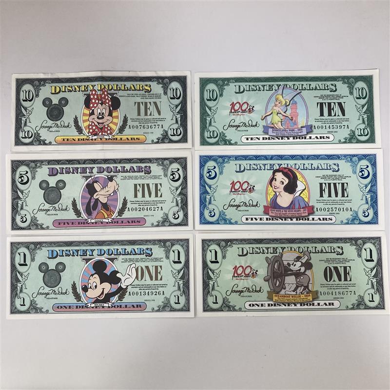 希少❣️ディズニードル ディズニーダラー 1ドル 5ドル 10ドル 送料込み 希少✨ディズニードル ディズニーダラー 1ドル 5ドル 10ドル 9枚 送料込み