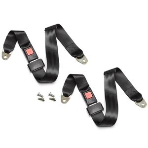 【送料無料】 新品未使用 2点式シートベルト 128cm ボルト4個付 2組セット 汎用 クラシッ