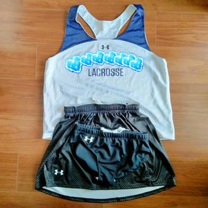 大注目！ラクロスユニ 3点セット レディース アンダーアーマー リバーシブル 0117