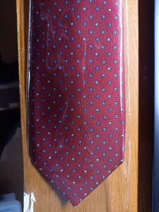 マリネッラ　ネクタイ　ノヴェピエゲ　ボルドー小紋