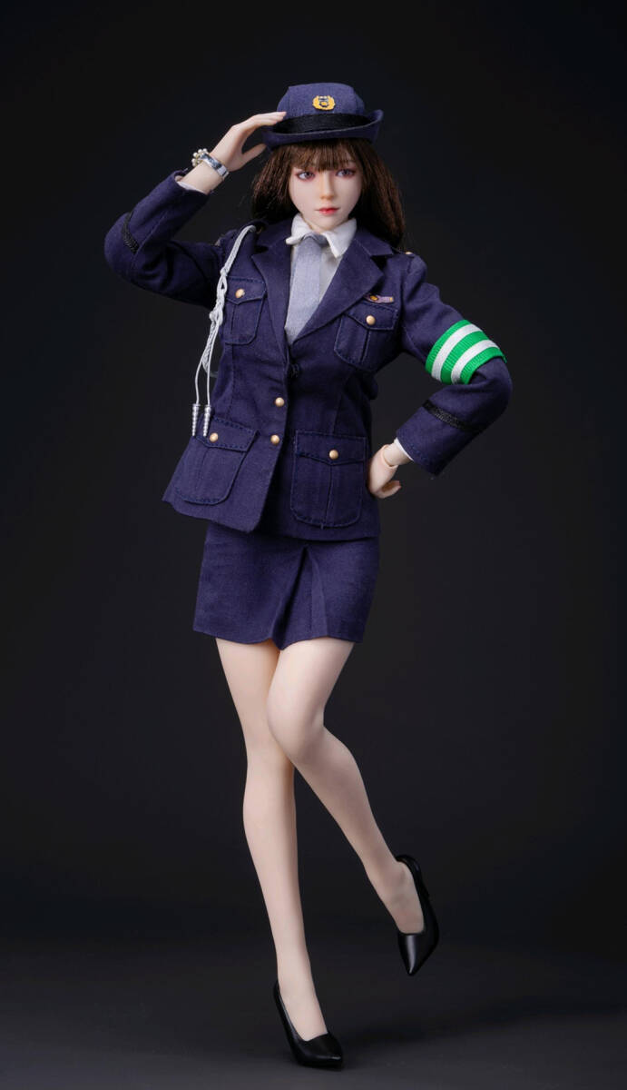 1/6 女性フィギュア 女性警察官 美人警察官 制服 帽子 白シャツ
