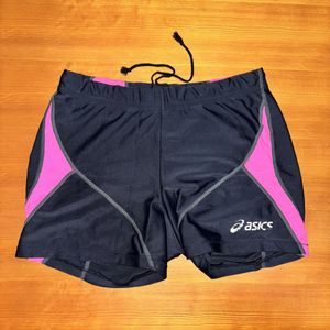 asics 陸上 ショートタイツ 女子 Mサイズ 強光沢 アシックス レーシングタイツ レーシン