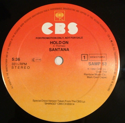 SANTANA / HOLD ON / DISCO BOOGIE