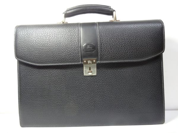 S■BURBERRY バーバリー ブリーフケース 皮 黒