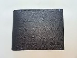 YA 426　アトリエサブメン A.S.M 【新品未使用タグ付き】 二つ折り財布 黒 本革 即決 セ