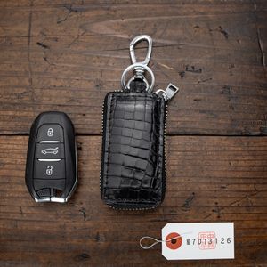 クロコダイル【車用】実物撮影 キーケース カー用品 メンズ キーホルダー 新品 未使用 送