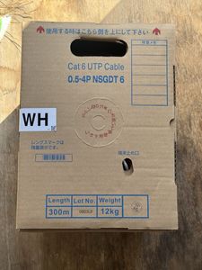 日本製線　Cat6 UTPケーブル　0.5-4P NSGDT 6(WH) 300m巻◇1箱　箱入りケーブル