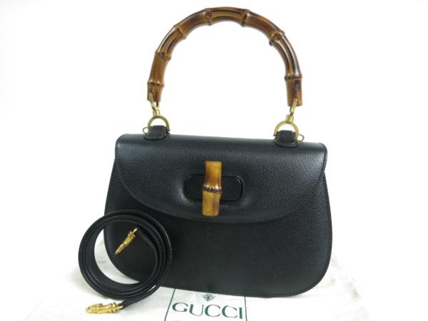 52656★1円本物グッチ★ハンドバッグ★2WAY★バンブー★新同