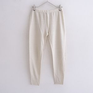 【美品】エヴァムエヴァ evam eva *リネンニットレギンス*1麻ライトベージュゴムパンツ(2