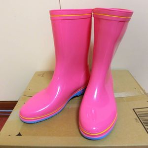 中古品 アキレス カレンジュニア ピンク 長靴 レインブーツ レインシューズ 23.5センチ