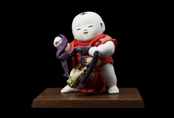 傑作　福扇　作　御所人形　非売品 □有職御雛京人形司 平安 福三郎作 364御所人形 『春駒』 共箱□(御所