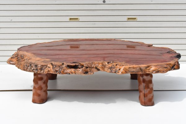 時代 花梨瘤 140×105cm テーブル 花梨 一枚板 瘤杢目 リビングテーブル