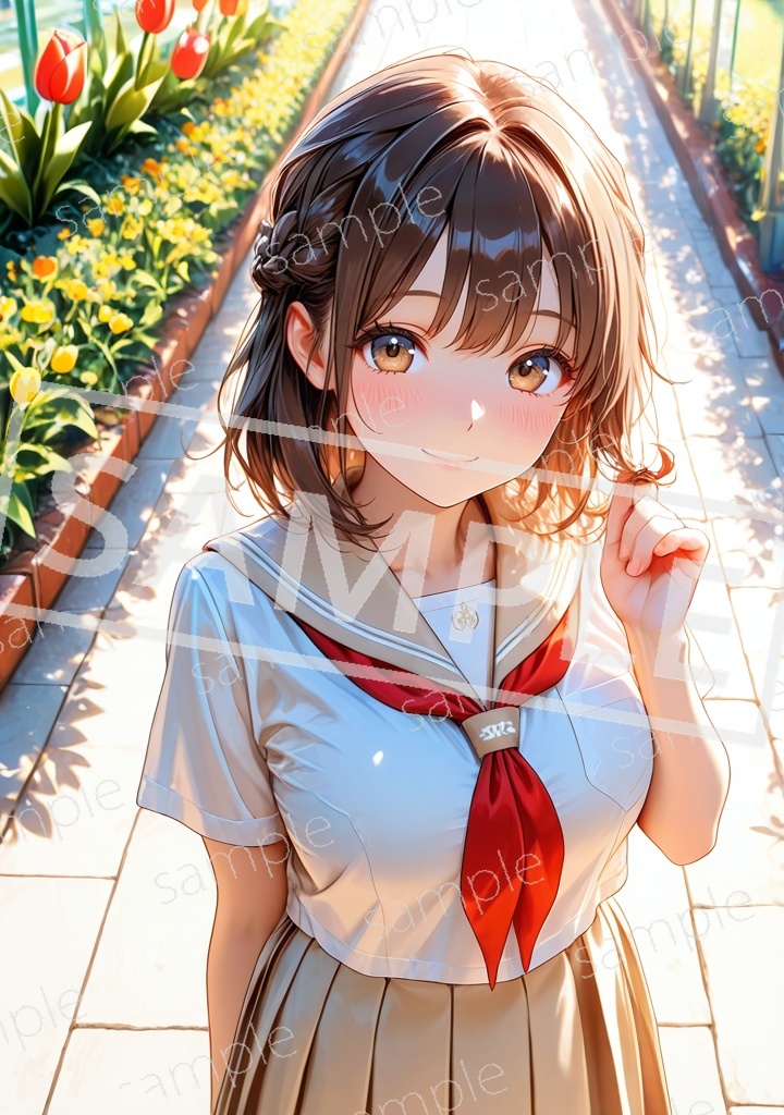 M5569 アートポスター オリジナル 一点物 A4 再出品無し 美女 アニメ
