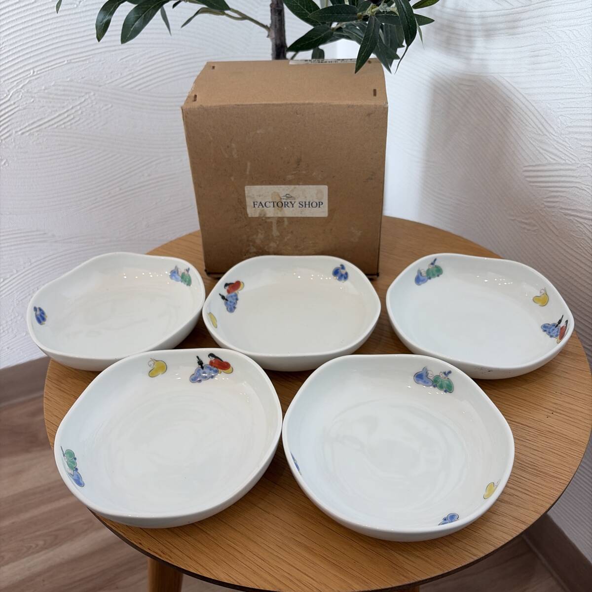 深川製磁　オールド深川　富士山銘々皿6客セット【美品】 オールド深川 深川製磁 小皿3枚セット 富士山 アンティーク品（n5161