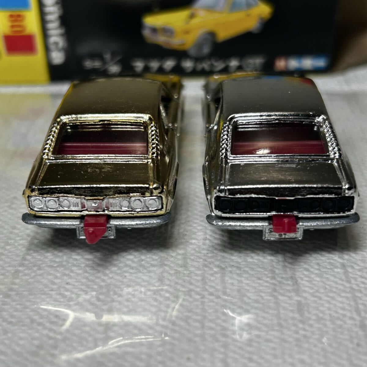 当時物新品 黒箱 トミカ マツダ サバンナ GT 1/59 No.80 金 銀 メッキ