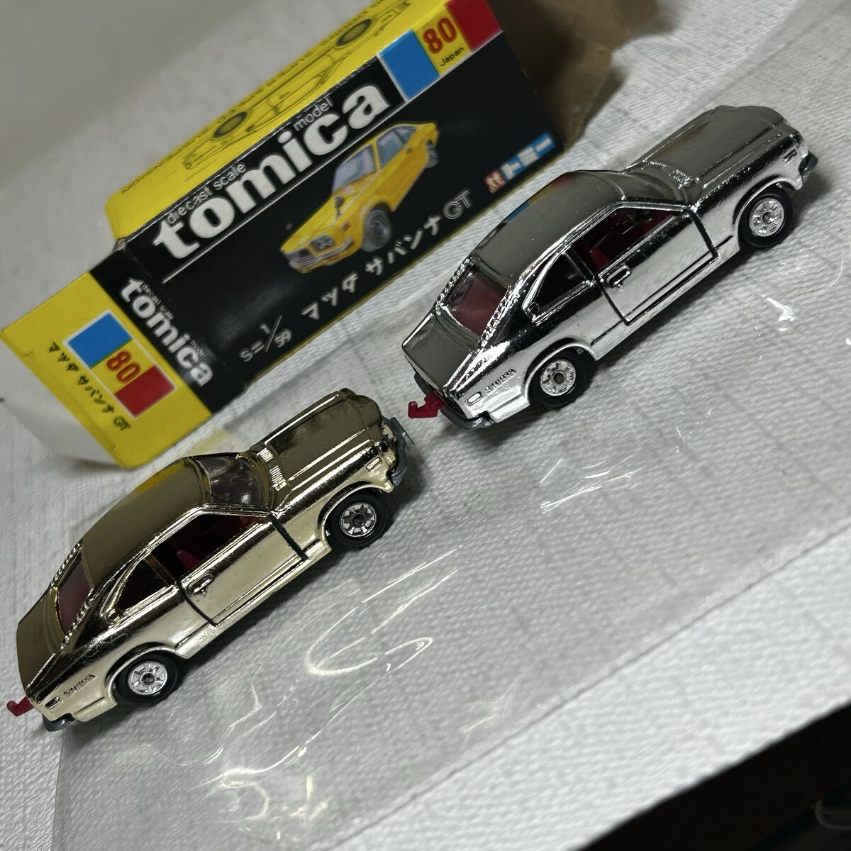 当時物新品 黒箱 トミカ マツダ サバンナ GT 1/59 No.80 金 銀 メッキ