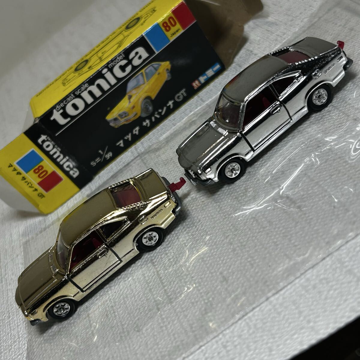 当時物新品 黒箱 トミカ マツダ サバンナ GT 1/59 No.80 金 銀 メッキ