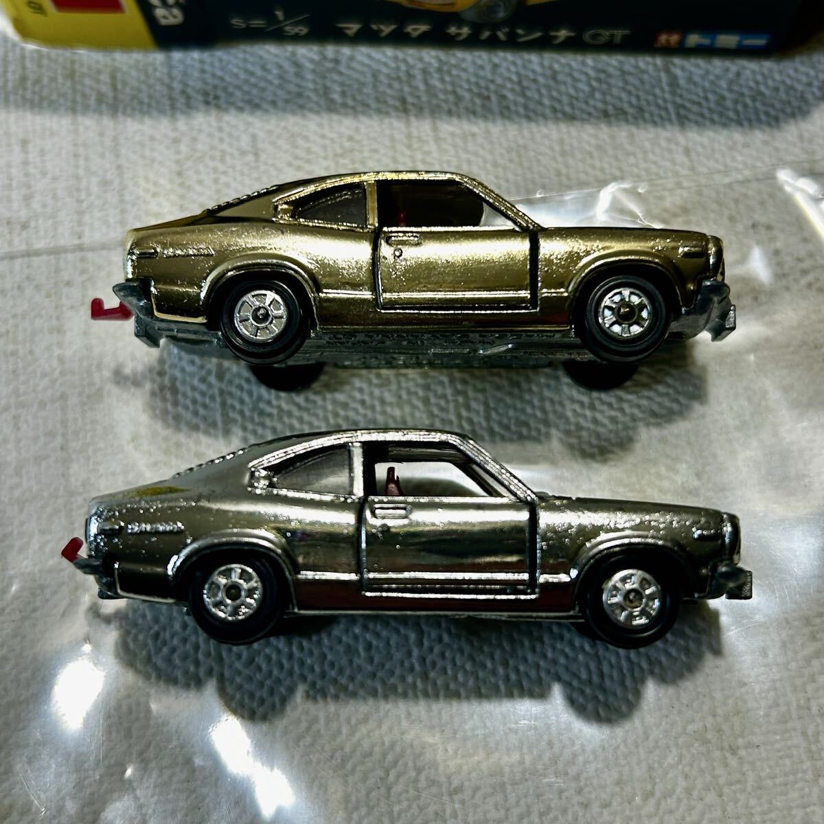 当時物新品 黒箱 トミカ マツダ サバンナ GT 1/59 No.80 金 銀 メッキ