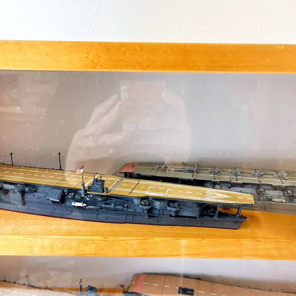 日本海軍 航空母艦 模型 6隻セット ガラス風ケース付 1/700前後 赤城
